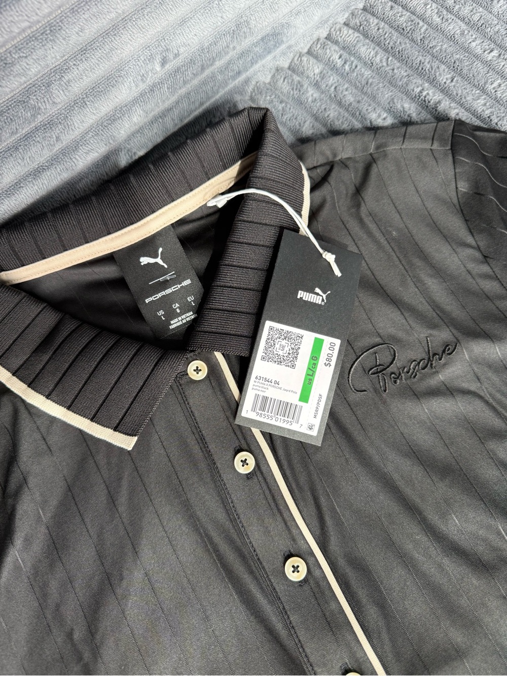NEW Porsche x Puma Women's Black Polo Shirt - 911 Targa 60Y Size Large